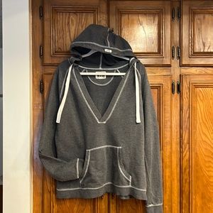 Converse Pullover.  Perfect summer weight. Grey. W/ hood